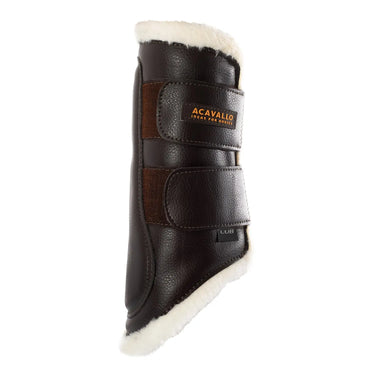 Buy Acavallo Brown Eco-Leather Front Brushing Horse Boots W/Double Velcro Fastening  | Online for Equine