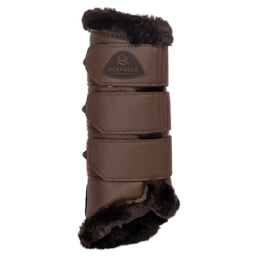 Buy Acavallo Brown Hind Brushing Horse Boots With Synthetic Fur With Triple Velcro  | Online for Equine