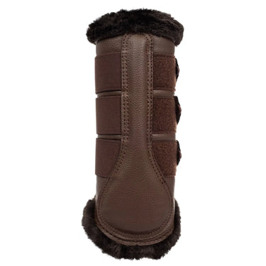 Buy Acavallo Brown Hind Brushing Horse Boots With Synthetic Fur With Triple Velcro  | Online for Equine