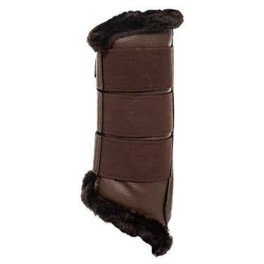 Buy Acavallo Brown Hind Brushing Horse Boots With Synthetic Fur With Triple Velcro  | Online for Equine
