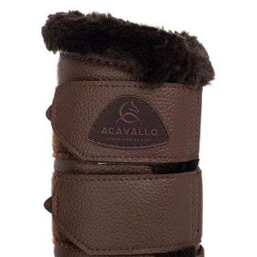 Buy Acavallo Brown Hind Brushing Horse Boots With Synthetic Fur With Triple Velcro  | Online for Equine