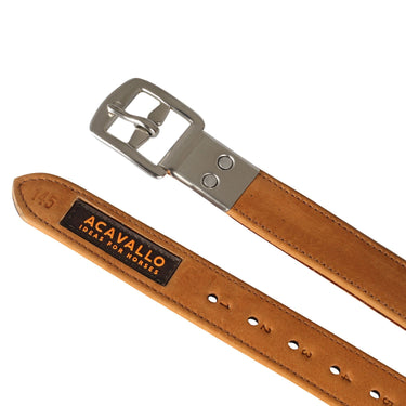 Buy Acavallo Calfskin Stirrup Leathers With Incapsulated Shaped Buckle 160cm  | Online for Equine