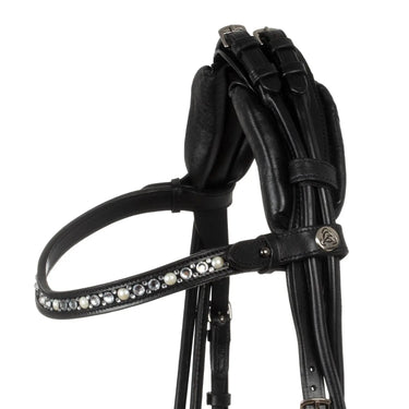 Buy Acavallo Demoiselle Straight Noseband Stlex Pearl Anatomic Leather Bridle  | Online for Equine