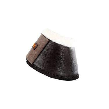 Buy Acavallo Eco-Leather Brown Bell Boots With Velcro Fastening  | Online for Equine