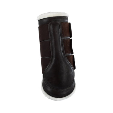 Buy Acavallo Eco-Leather Hind Brown Brushing Horse Boots With Triple Velcro Fasten  | Online for Equine