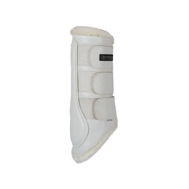 Buy Acavallo Eco-Leather Hind White Brushing Horse Boots With Triple Velcro Fasten  | Online for Equine
