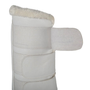 Buy Acavallo Eco-Leather Hind White Brushing Horse Boots With Triple Velcro Fasten  | Online for Equine