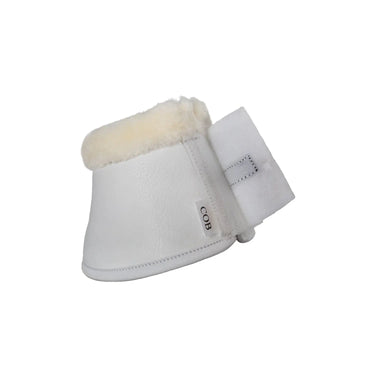 Buy Acavallo Eco-Leather White Bell Boots With Velcro Fastening  | Online for Equine