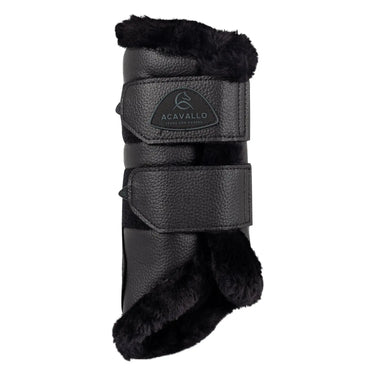 Buy Acavallo Front Brushing Black Boots With Synthetic Fur With Double Velcro  | Online for Equine