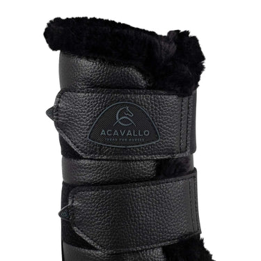 Buy Acavallo Front Brushing Black Boots With Synthetic Fur With Double Velcro  | Online for Equine
