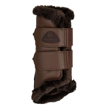 Buy Acavallo Front Brushing Dark Brown Boots With Synthetic Fur With Double Velcro  | Online for Equine