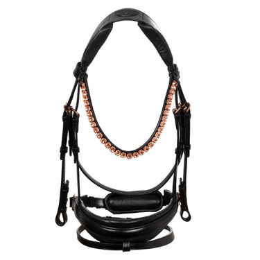 Buy Acavallo Ninfea Straight Noseband Rosegold Fittings Anatomic Leather Bridle  | Online for Equine