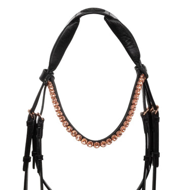 Buy Acavallo Ninfea Straight Noseband Rosegold Fittings Anatomic Leather Bridle  | Online for Equine