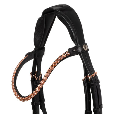 Buy Acavallo Ninfea Straight Noseband Rosegold Fittings Anatomic Leather Bridle  | Online for Equine