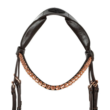 Buy Acavallo Ninfea Straight Noseband Rosegold Fittings Anatomic Leather Bridle  | Online for Equine