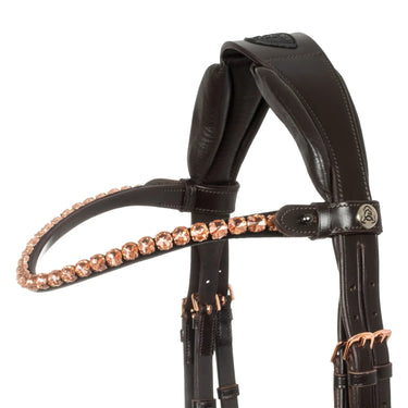 Buy Acavallo Ninfea Straight Noseband Rosegold Fittings Anatomic Leather Bridle  | Online for Equine