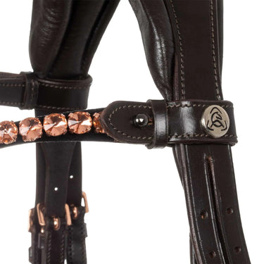 Buy Acavallo Ninfea Straight Noseband Rosegold Fittings Anatomic Leather Bridle  | Online for Equine