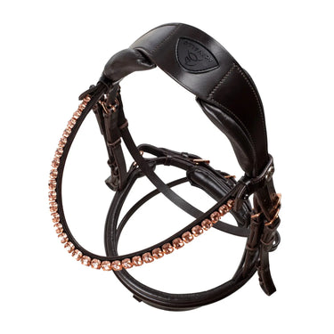 Buy Acavallo Ninfea Straight Noseband Rosegold Fittings Anatomic Leather Bridle  | Online for Equine
