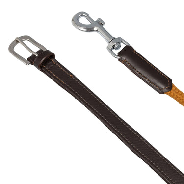 Buy Acavallo Soft Leather Draw Reins W/Round Nylon Rope Dark Brown  | Online for Equine
