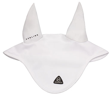Acavallo Sublime Spandex Fly Veil With Silicone Logo Patch- White| Online For Equine
