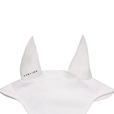 Acavallo Sublime Spandex Fly Veil With Silicone Logo Patch- White| Online For Equine