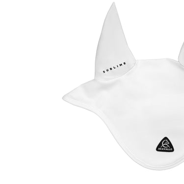 Acavallo Sublime Spandex Fly Veil With Silicone Logo Patch- White| Online For Equine