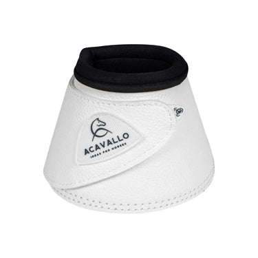Buy Acavallo White Bell Boots In Pu Leather W/Velcro Fastening  | Online for Equine