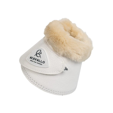 Buy Acavallo White Bell Boots W/Synthetic Fur In Pu Leather W/Velcro Fastening  | Online for Equine