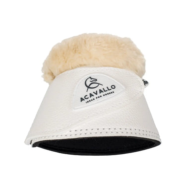 Buy Acavallo White Bell Boots W/Synthetic Fur In Pu Leather W/Velcro Fastening  | Online for Equine