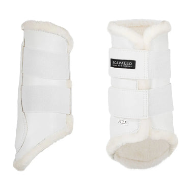 Buy Acavallo White Eco-Leather Front Brushing Horse Boots W/Double Velcro Fastening  | Online for Equine