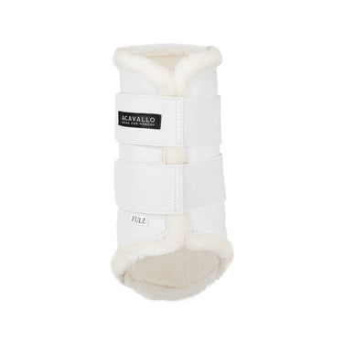 Buy Acavallo White Eco-Leather Front Brushing Horse Boots W/Double Velcro Fastening  | Online for Equine