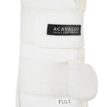 Buy Acavallo White Eco-Leather Front Brushing Horse Boots W/Double Velcro Fastening  | Online for Equine