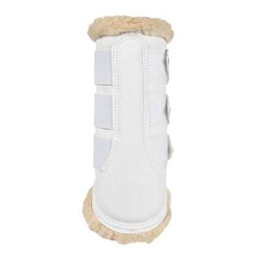 Buy Acavallo White Hind Brushing Horse Boots With Synthetic Fur With Triple Velcro  | Online for Equine