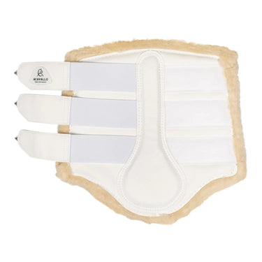Buy Acavallo White Hind Brushing Horse Boots With Synthetic Fur With Triple Velcro  | Online for Equine