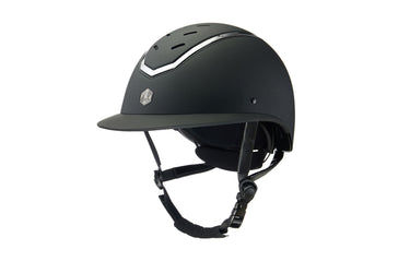 Buy Charles Owen EQX Kylo Black Matte & Silver Wide Peak Adjustable Riding Hat| Online for Equine