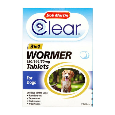 Bob Martin Clear 3-In-1 Wormer Tablets For Dogs| Online For Equine