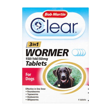 Bob Martin Clear 3-In-1 Wormer Tablets For Dogs| Online For Equine