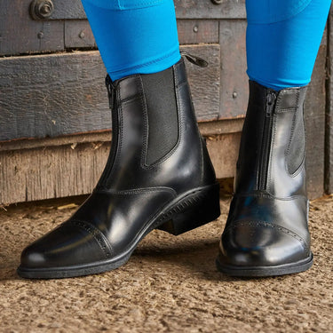Brogini 401 Tivoli Leather Zip Front Adults Black Paddock Boots| Online For Equine