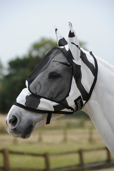 Bucas Buzz-Off Deluxe Zebra Print Fly Mask