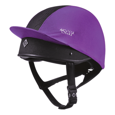 Buy the Charles Owen Purple 4 Star Ventilated Hat Silk | Online for Equine