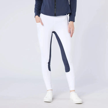 Cameo Equine White/ Navy Seat Junior Ecodry Riding Tight| Online For Equine