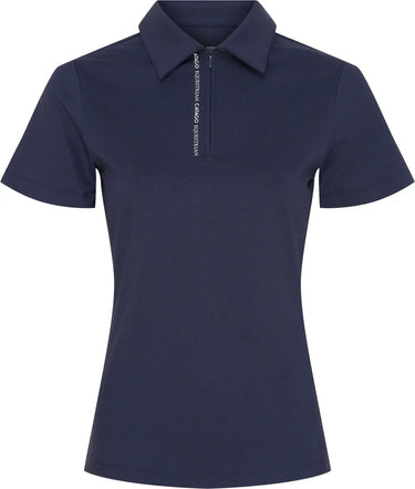 Buy Catago Ladies Navy Nash Zip Neck Short Sleeved Polo| Online for Equine