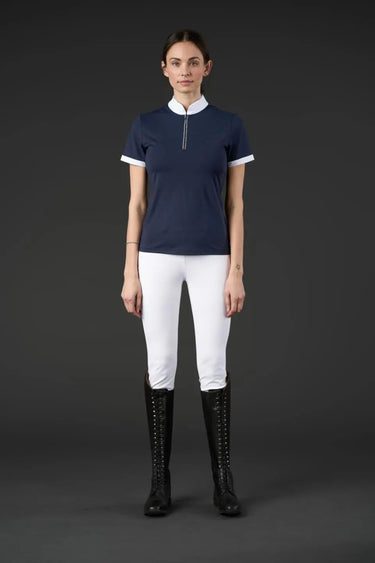 Catago Nice Navy Ladies Short Sleeve Competition Blouse| Online For Equine