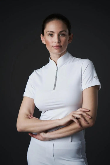 Catago Nice White Ladies Short Sleeve Competition Blouse| Online For Equine