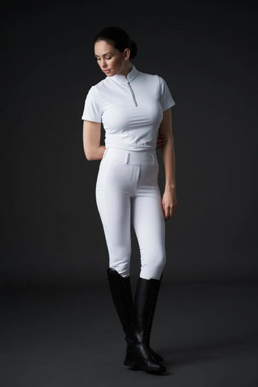 Catago Nice White Ladies Short Sleeve Competition Blouse| Online For Equine