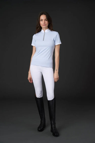Catago Nice Xenon Blue Ladies Short Sleeve Competition Blouse| Online For Equine