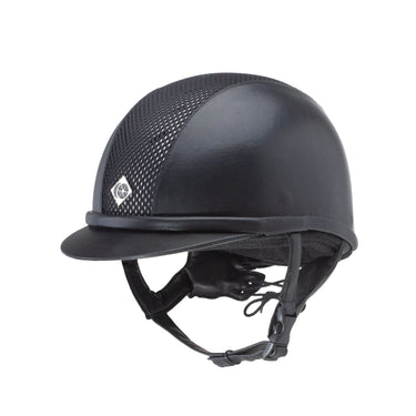 Buy Charles Owen Black / Silver Ayr8 Plus Leather Look Riding Hat | Online for Equine