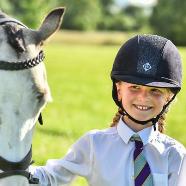 Buy Charles Owen Black Sparkly YR8 Riding Hat | Online for Equine