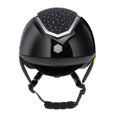 Charles Owen EQX Kylo Black Gloss & Chrome Crystal MIPS Adjustable Riding Hat| Online For Equine
