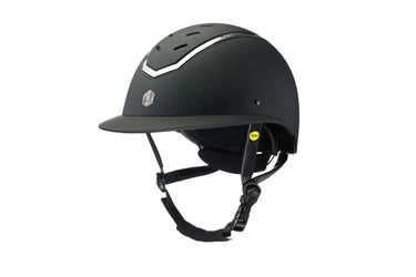 Buy Charles Owen EQX Kylo Black Matte & Silver Wide Peak MIPS Adjustable Riding Hat| Online for Equine